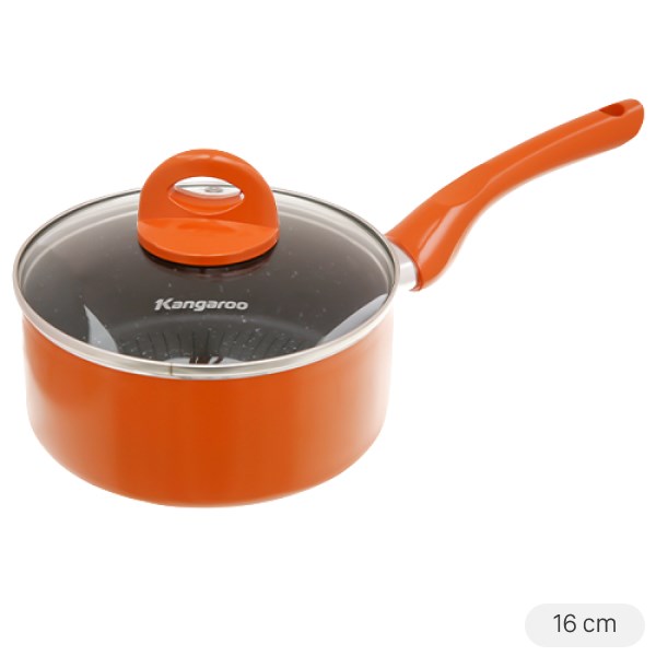 Quánh nhôm chống dính nắp kính 16 cm Kangaroo KG921